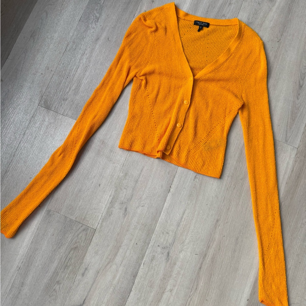 Rag & Bone Orange Knit Cardigan